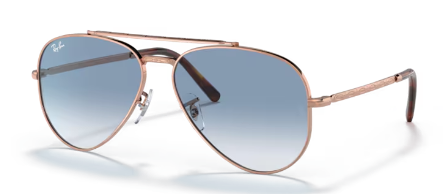 RAYBAN NEW AVIATOR RB 3625 92023F Rose Gold- Clear Blue