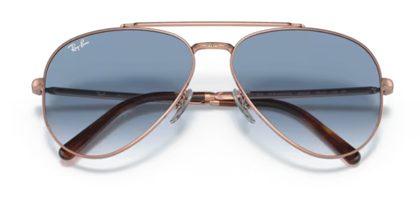 RAYBAN NEW AVIATOR RB 3625 92023F Rose Gold- Clear Blue