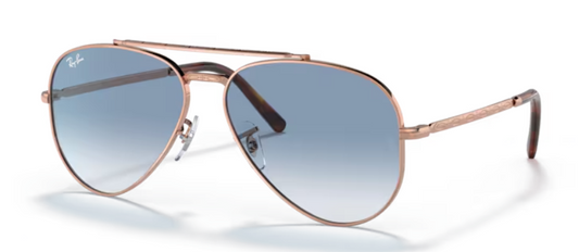 RAYBAN NEW AVIATOR RB 3625 92023F Rose Gold- Clear Blue