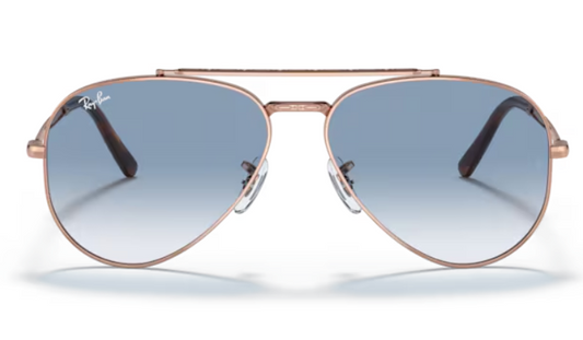RAYBAN NEW AVIATOR RB 3625 92023F Rose Gold- Clear Blue